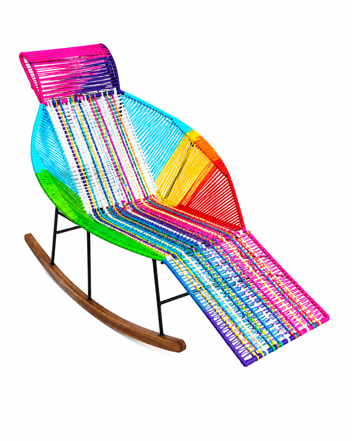 Silla Mecedora Relajante Reclinable Multicolor con Reposapiés y Balancines de Madera - Image 3
